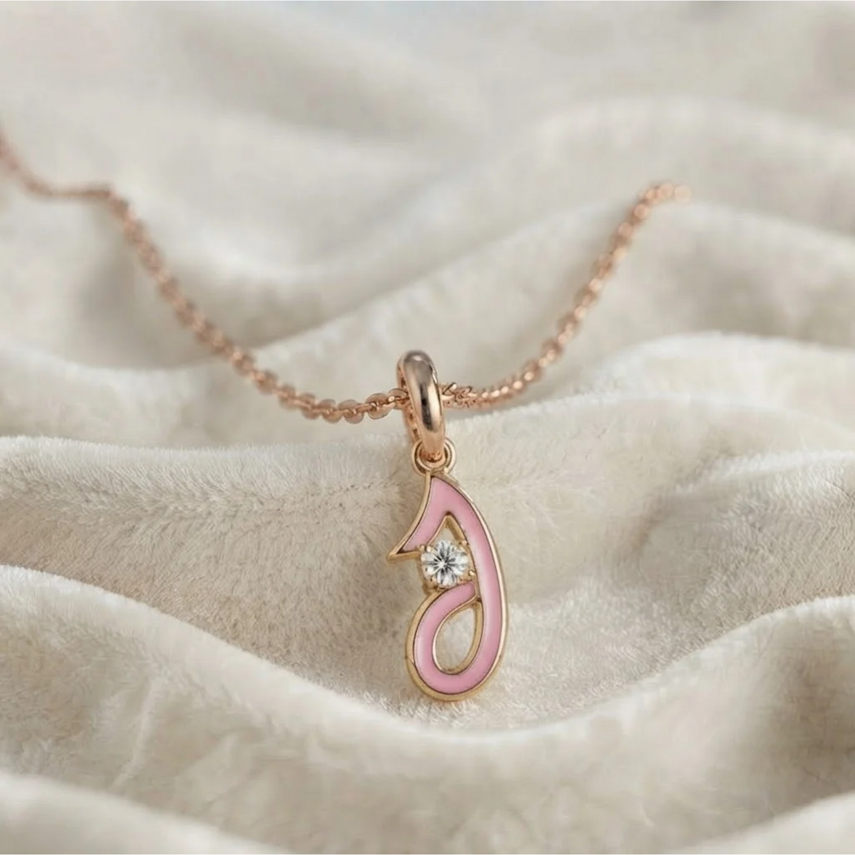Enamel Alphabet Pendant J Initial Jewelry