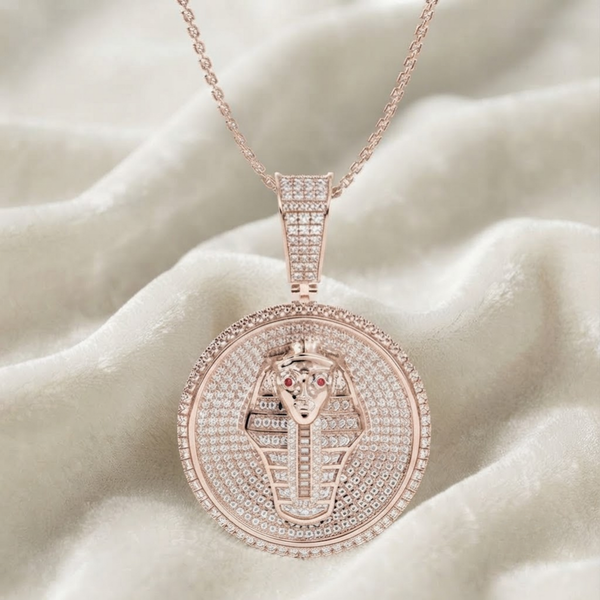 Lab Grown Diamond Egyptian Pharaoh Head Hip Hop Diamond Pendant