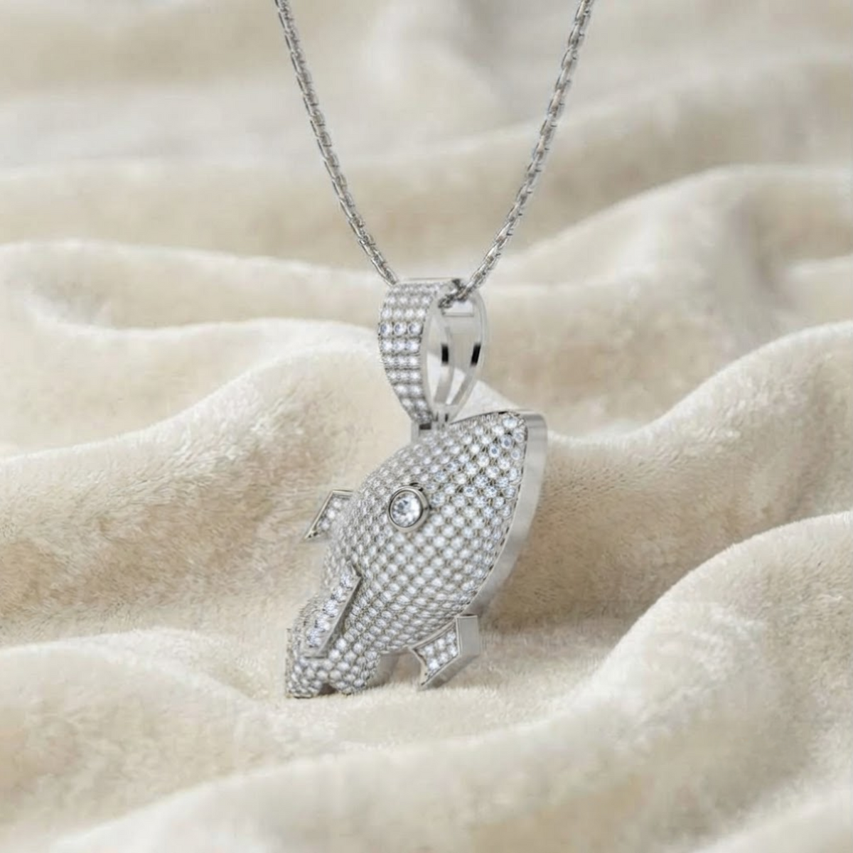 Rocket Ship Lab Grown Diamond Rocket Pendant for Him