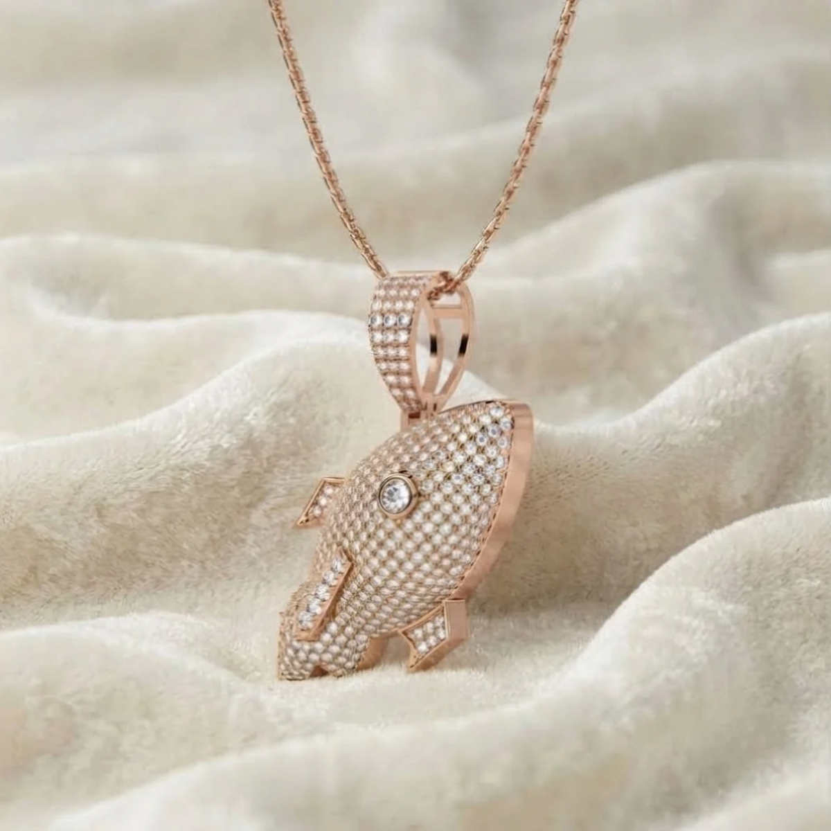 Rocket Ship Lab Grown Diamond Rocket Pendant for Him