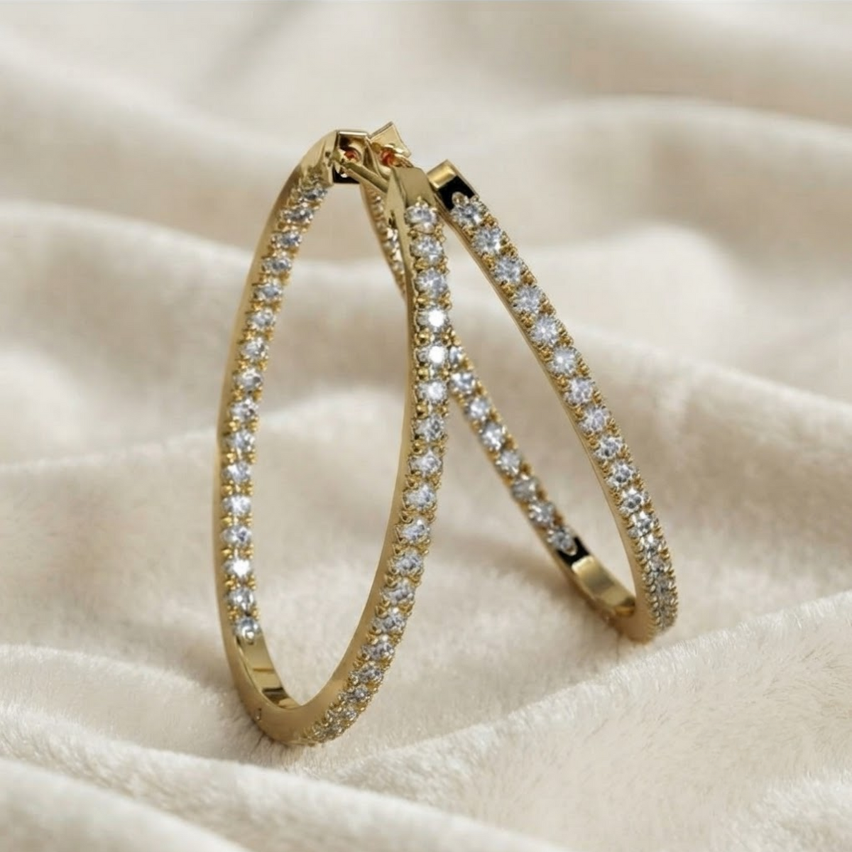 Lab Created Diamond Hoop Earrings