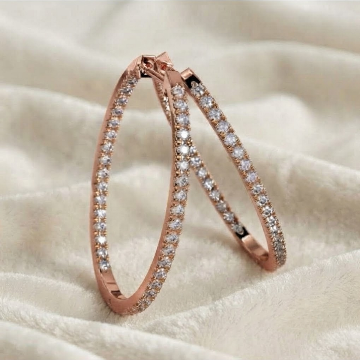 Lab Created Diamond Hoop Earrings