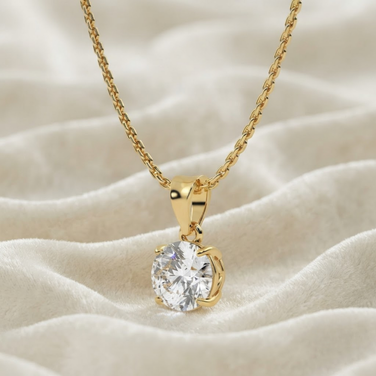 Lab Grown Diamond Solitaire Necklace Pendant
