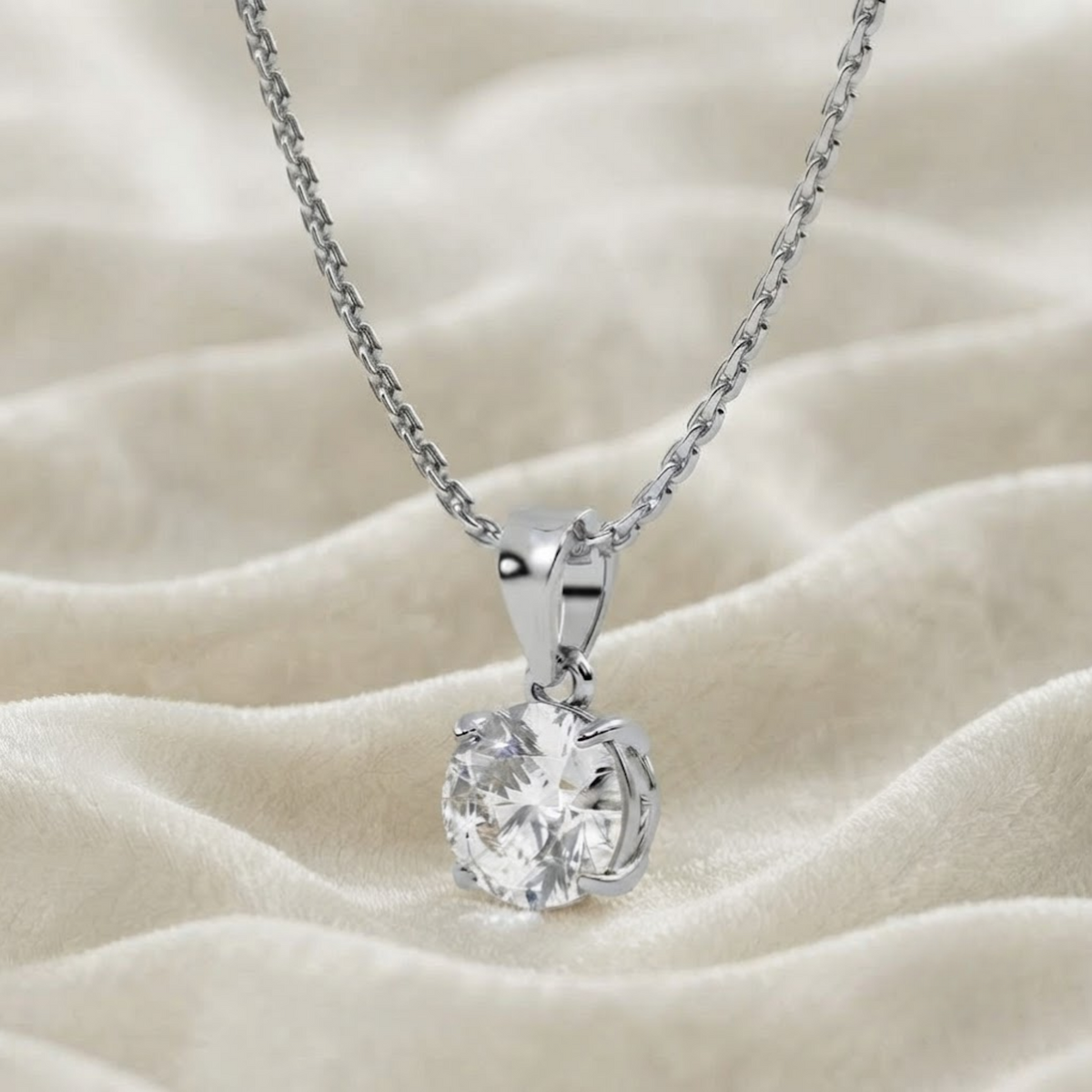 Lab Grown Diamond Solitaire Necklace Pendant