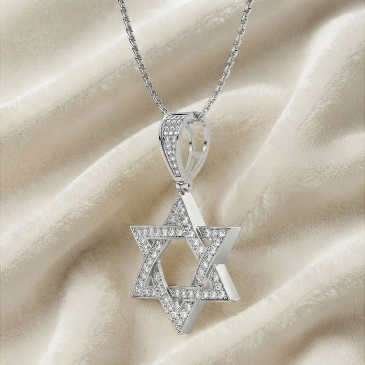 Diamond Star of David Pendant Bat Mizvah Shape Pendant
