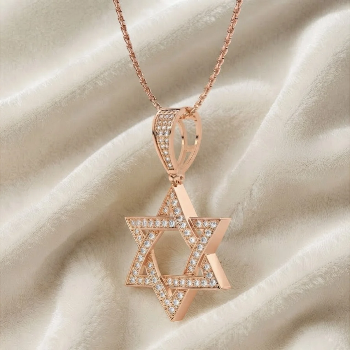 Diamond Star of David Pendant Bat Mizvah Shape Pendant