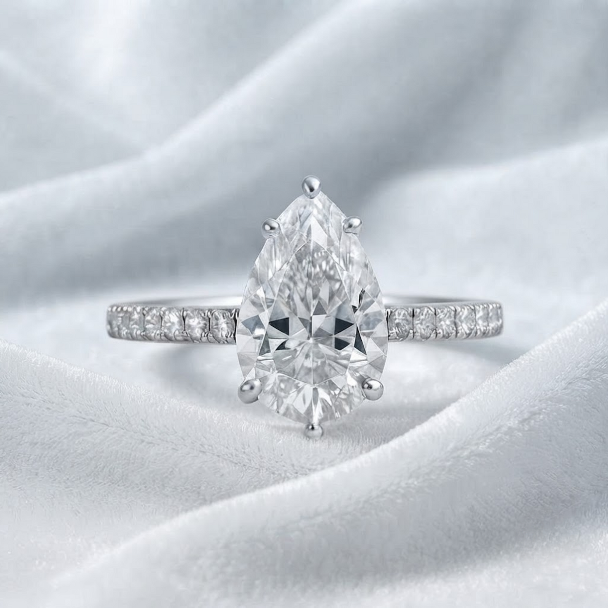 Pear Cut Halo Engagement Ring