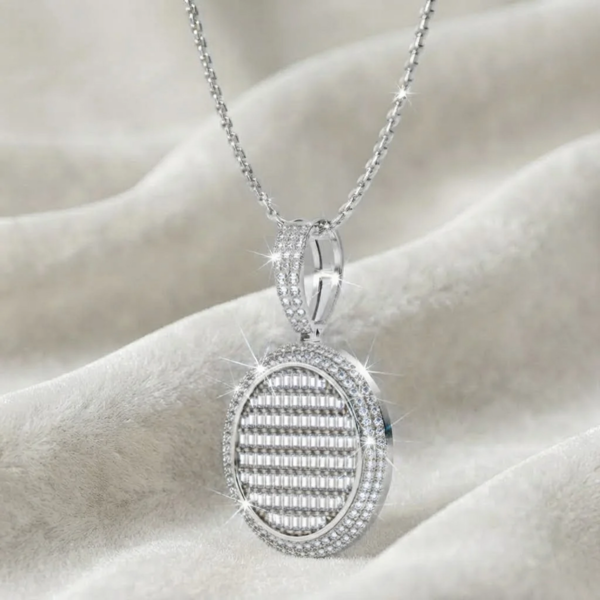 Men's-Women's Iced Blinged Out Round Circle Hip Hop Medallion Pendant