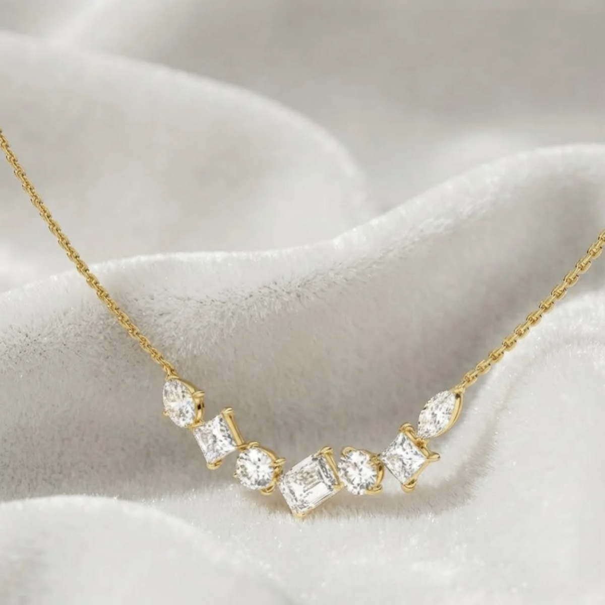 Multi Shape Lab Grown Diamond Necklace For Women