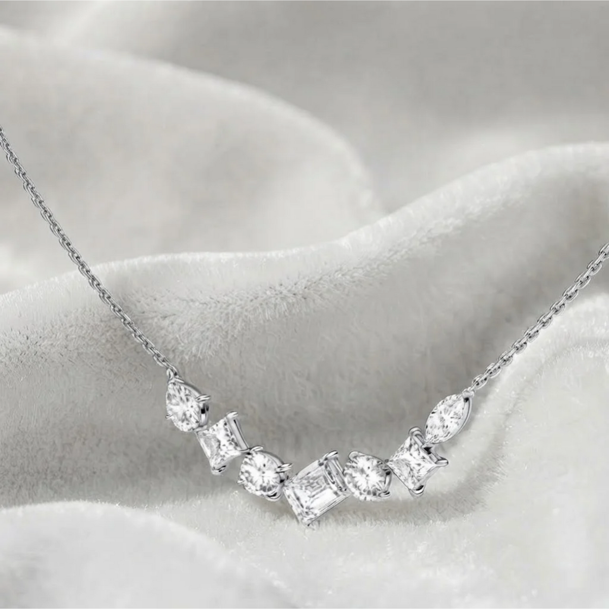 Multi Shape Lab Grown Diamond Necklace For Women