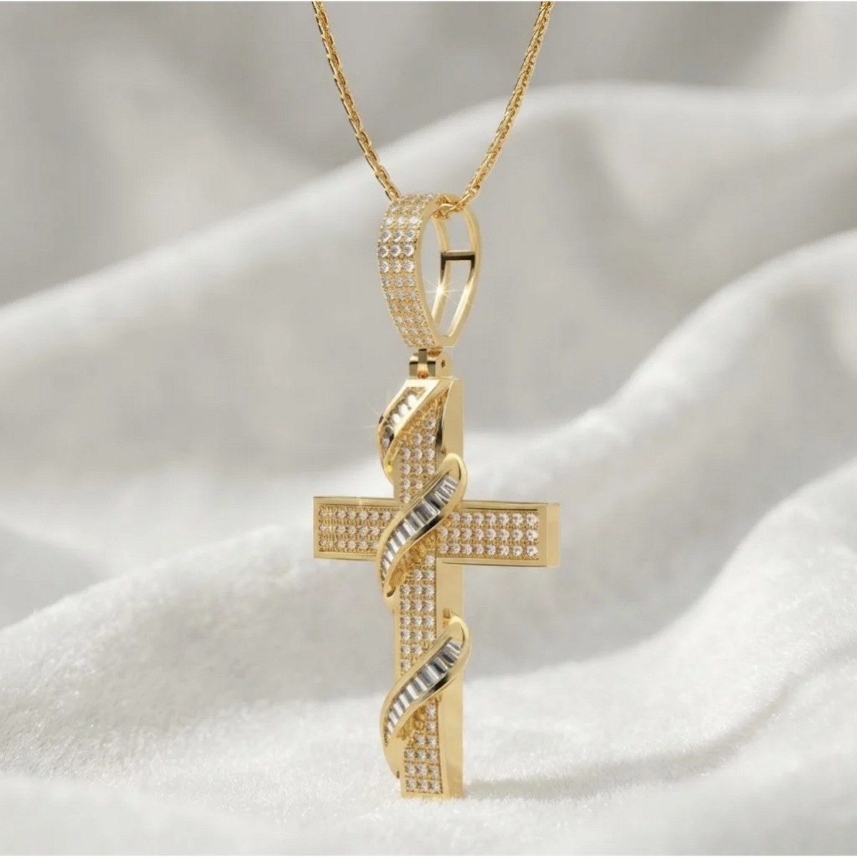 Cross Diamond Pendant Lab Created Diamond