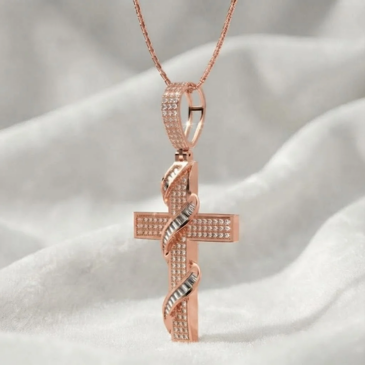 Cross Diamond Pendant Lab Created Diamond