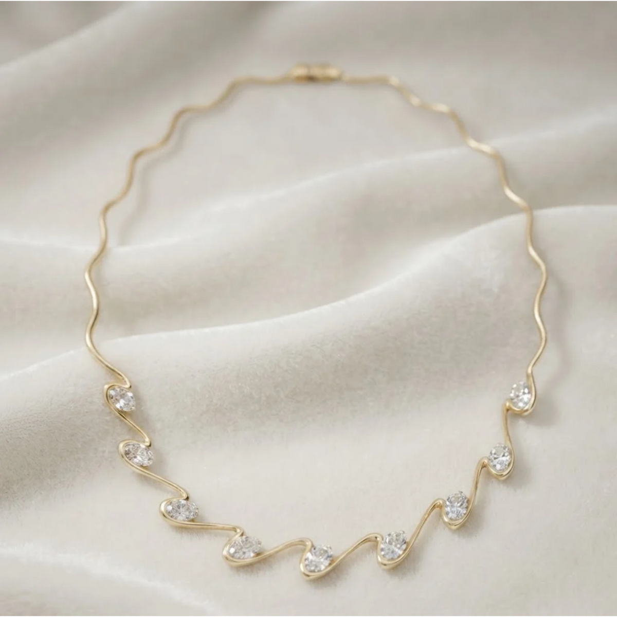 Oval Diamond Necklace Luxury Flora Necklace