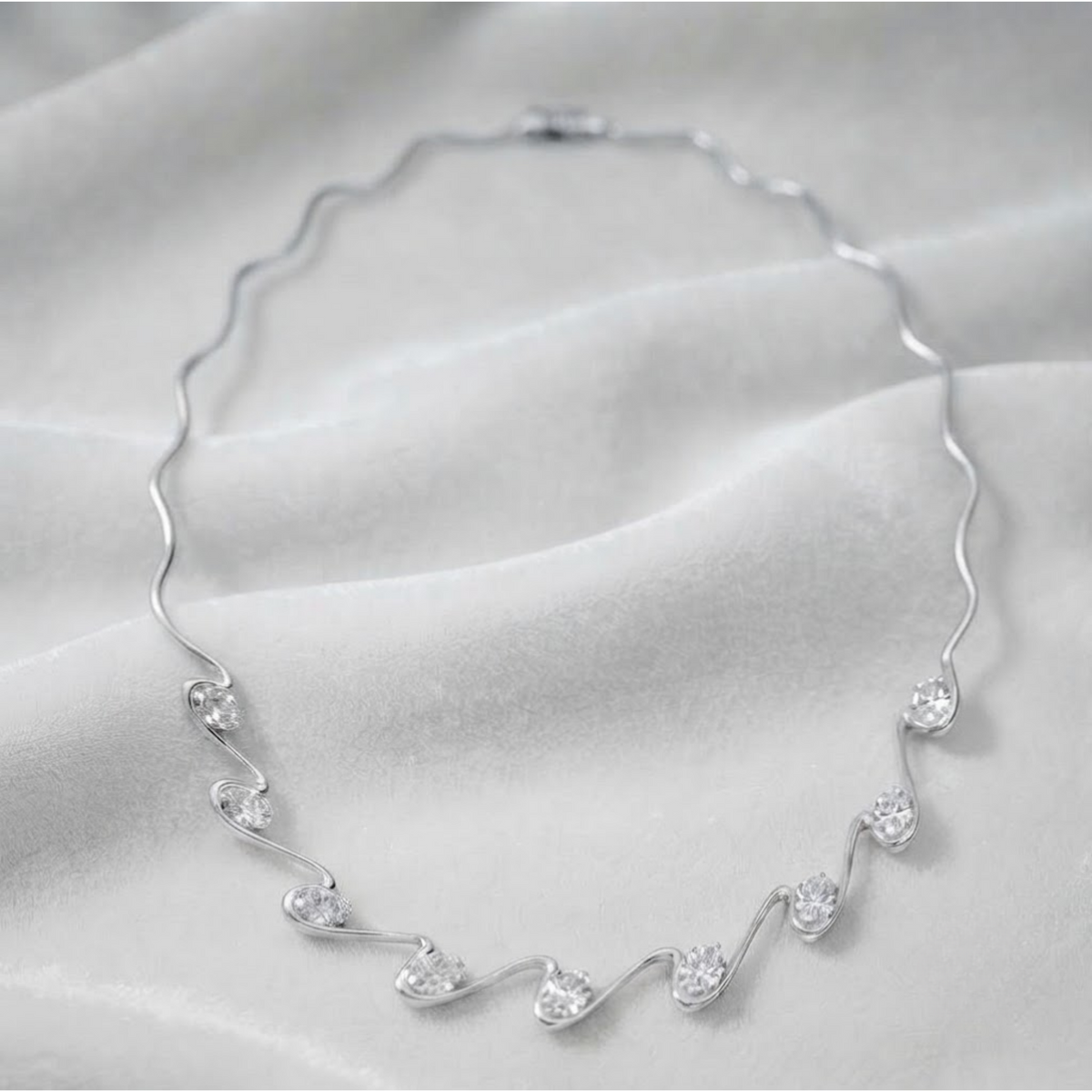 Oval Diamond Necklace Luxury Flora Necklace