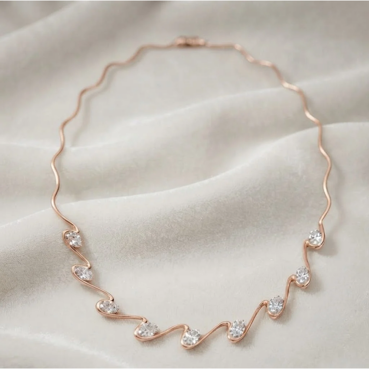 Oval Diamond Necklace Luxury Flora Necklace