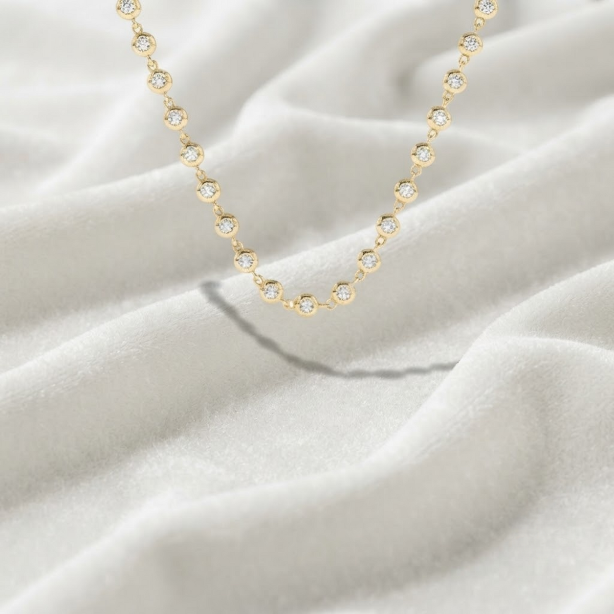 Bezel Set Diamond Tennis Necklace