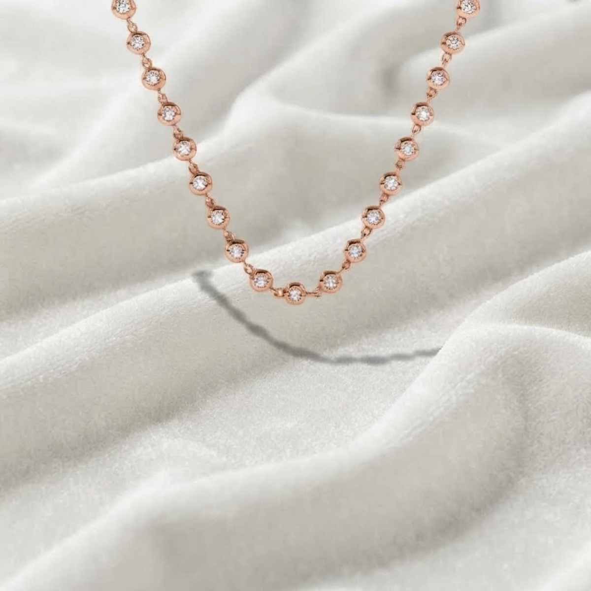 Bezel Set Diamond Tennis Necklace