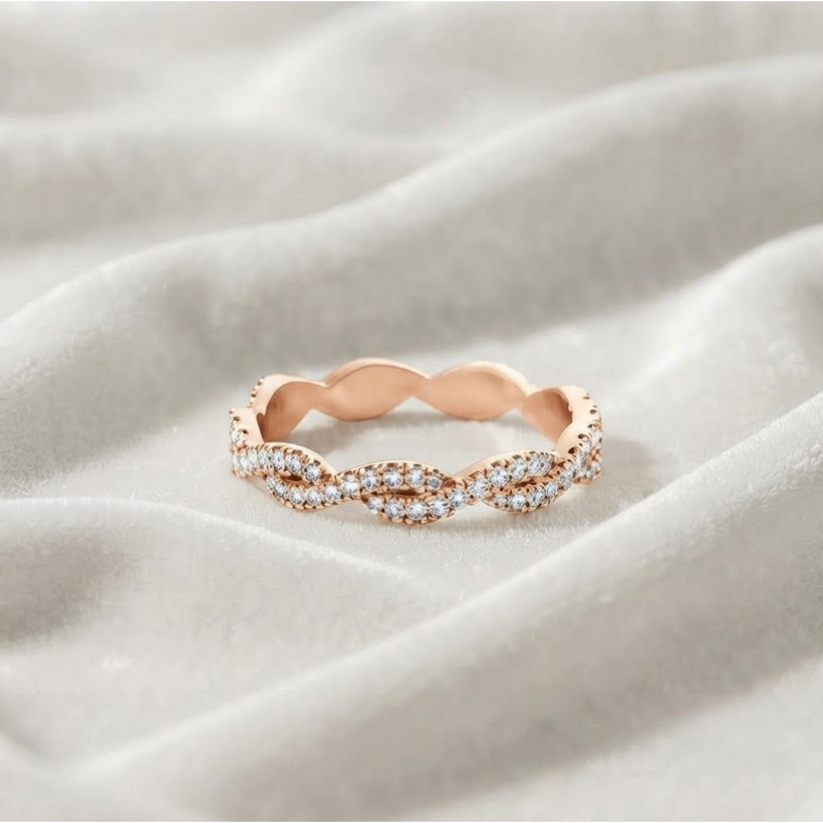 Full Eternity Band Twisted Wedding Diamond Band