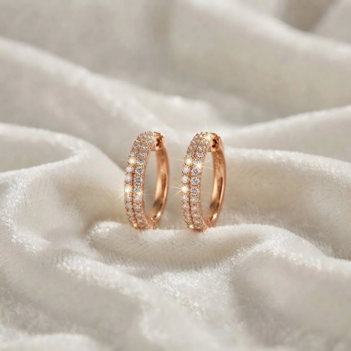 Round Earring Pave Set Lab Diamond Earrings