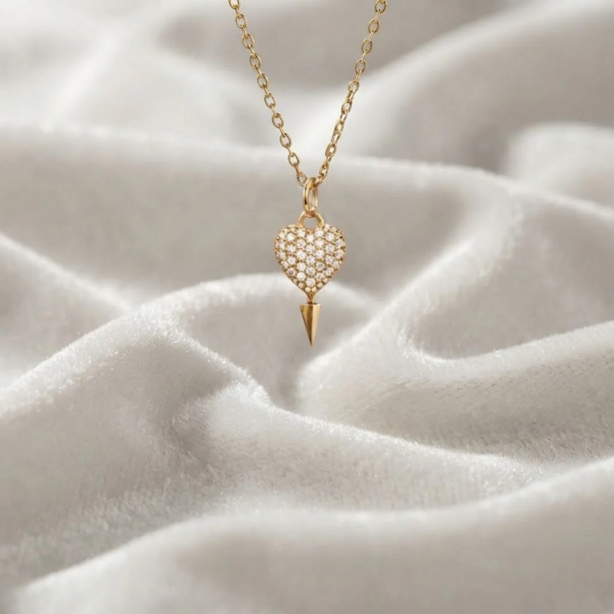 Diamond Heart Charm Necklace