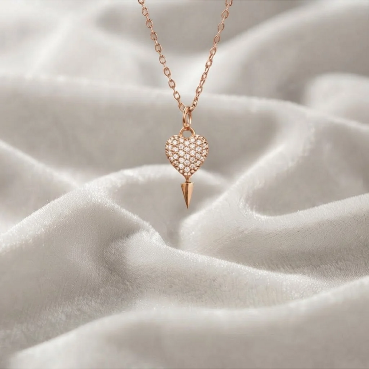 Diamond Heart Charm Necklace
