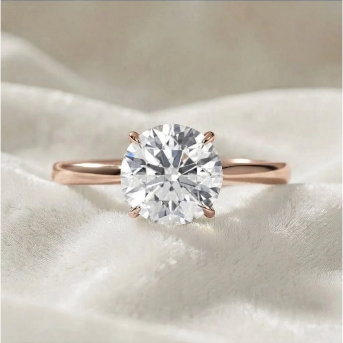 Round Cut Lab Grown Diamond Solitaire Ring