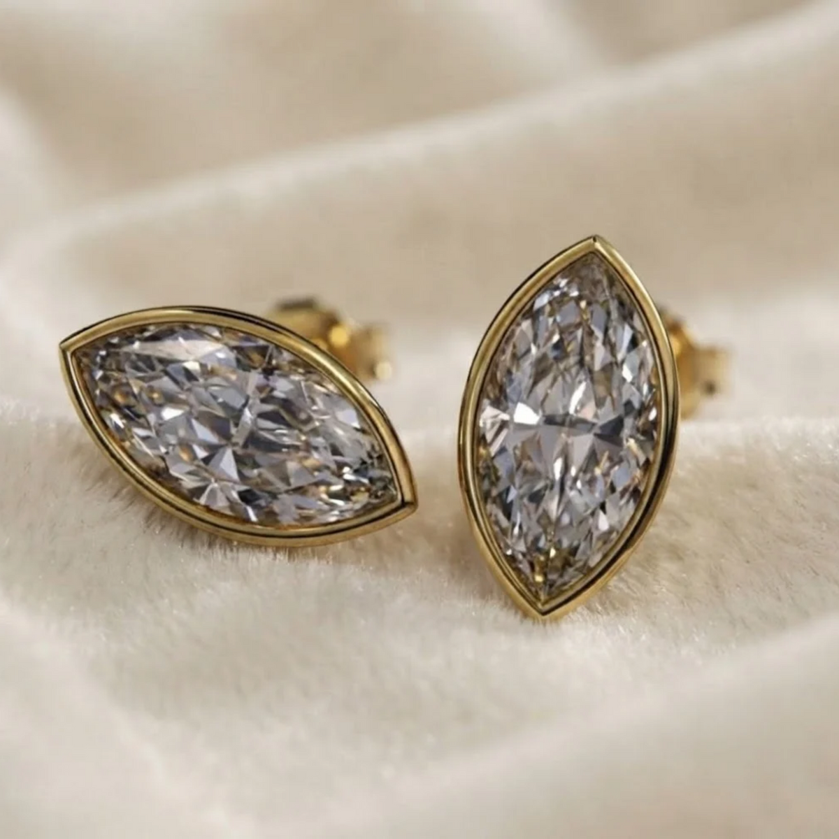 Diamond Bezel Set Earrings