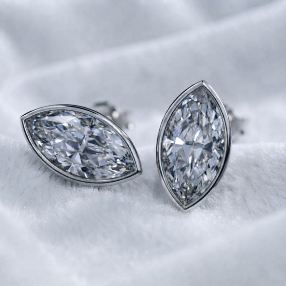 Diamond Bezel Set Earrings