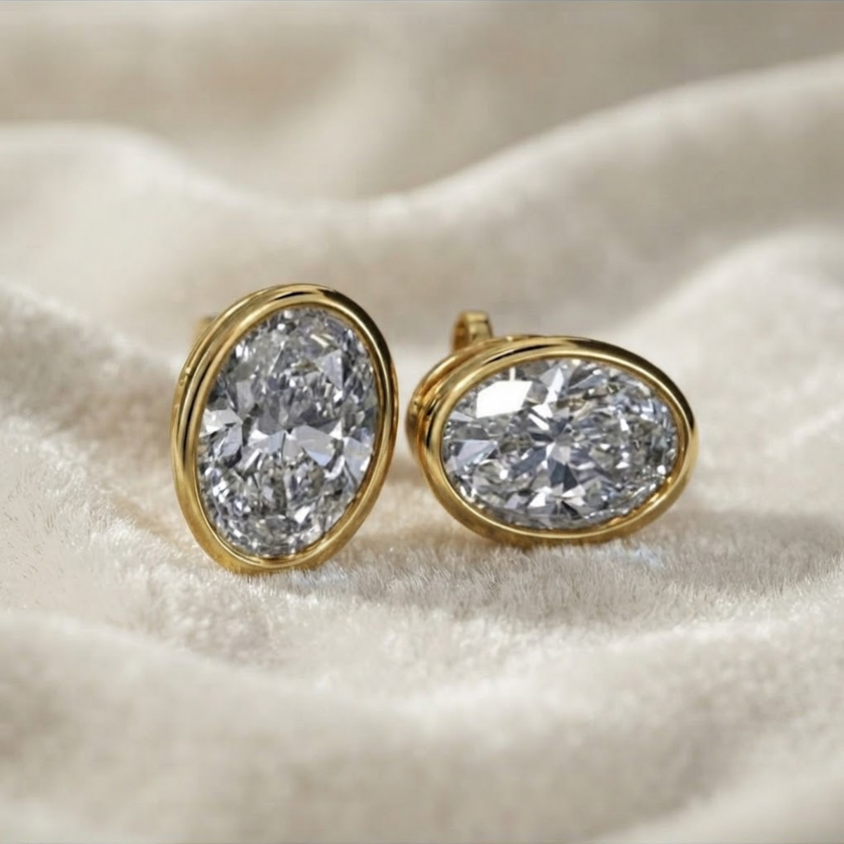 Lab Grown Diamond Full Bezel Earrings