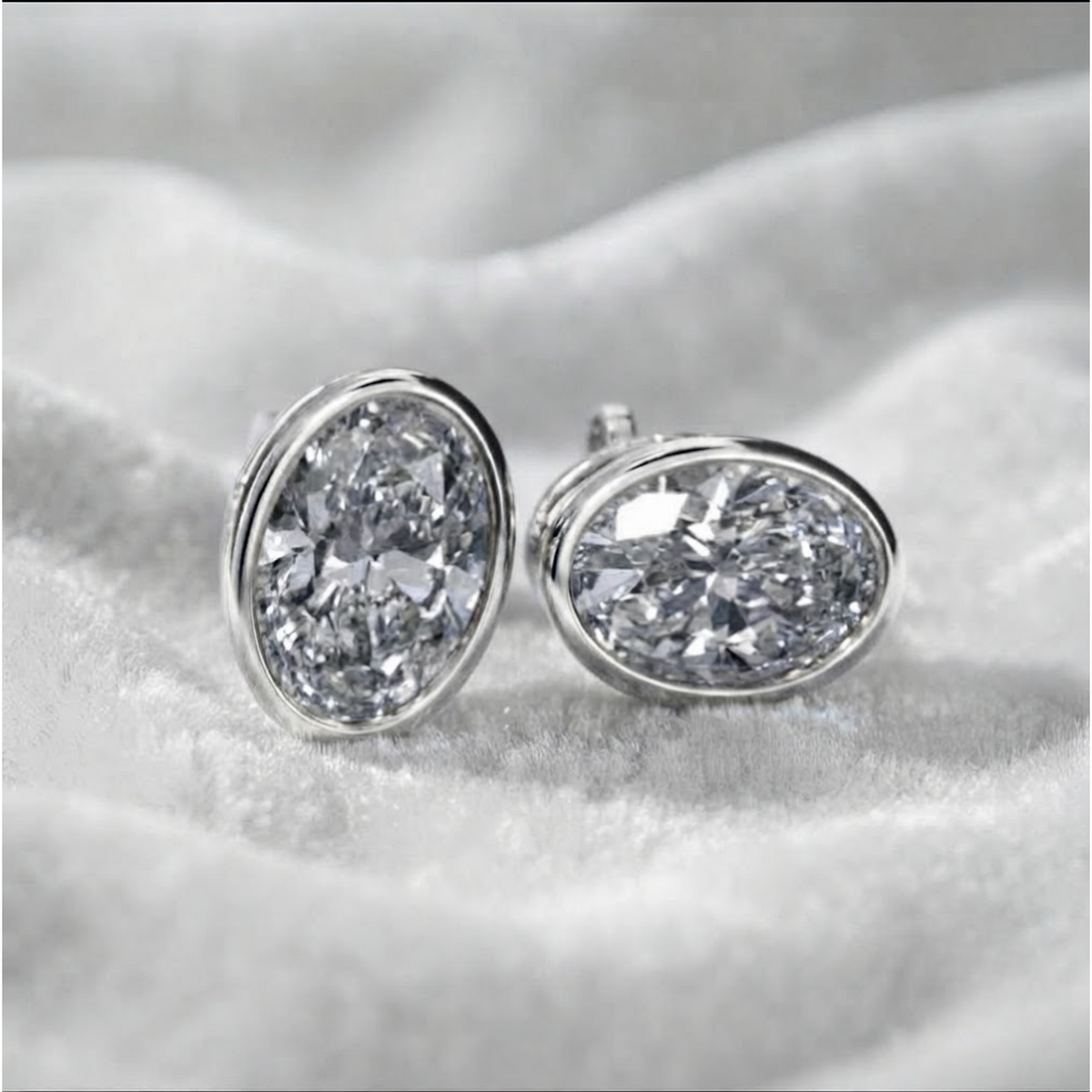 Lab Grown Diamond Full Bezel Earrings