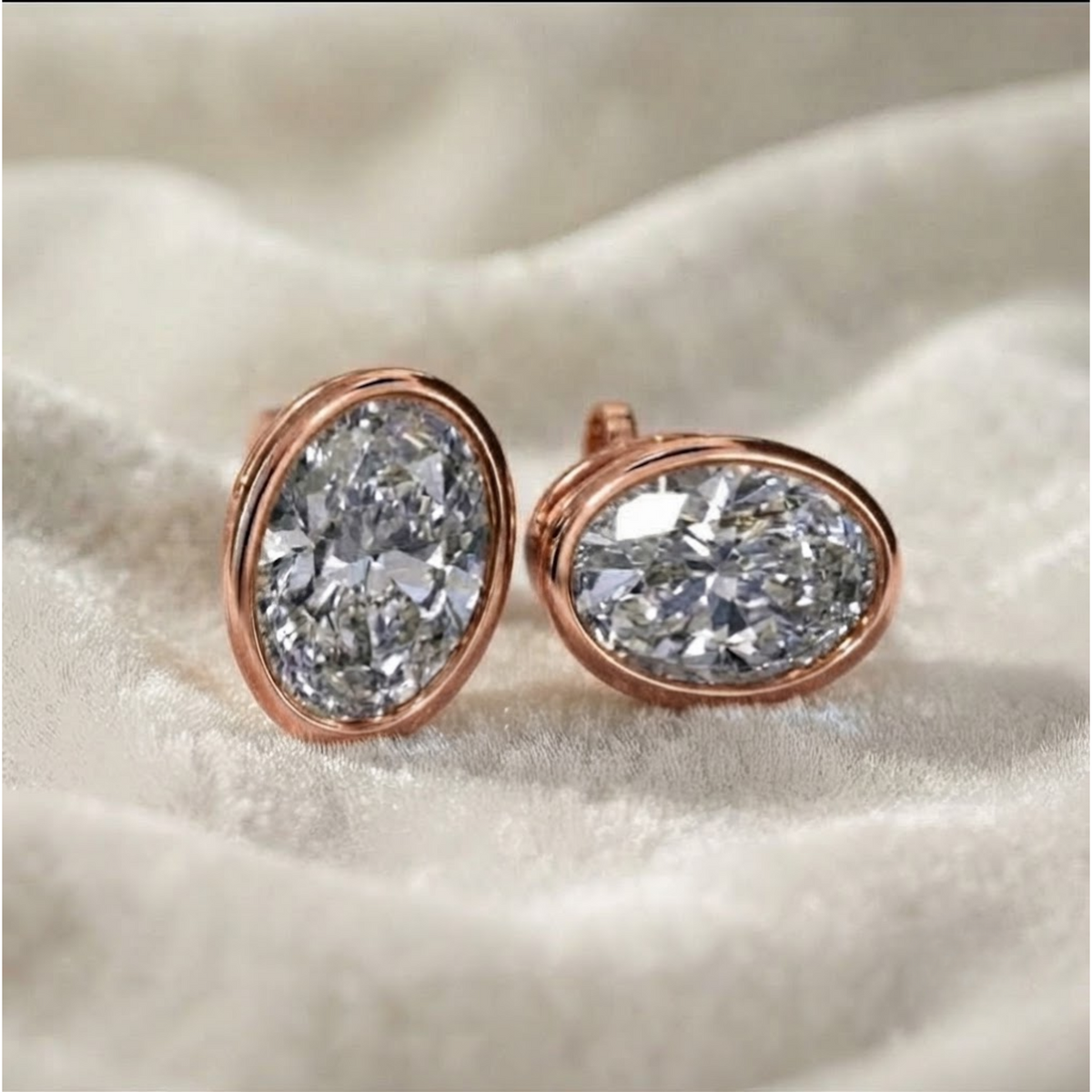 Lab Grown Diamond Full Bezel Earrings