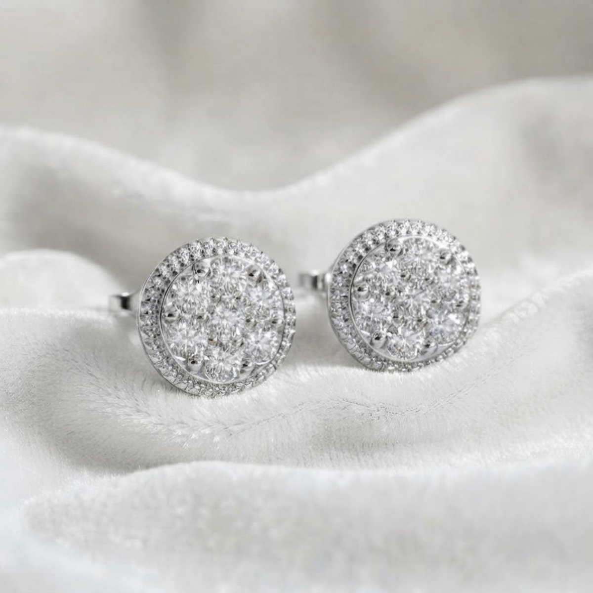Gold Cluster Stud Earrings