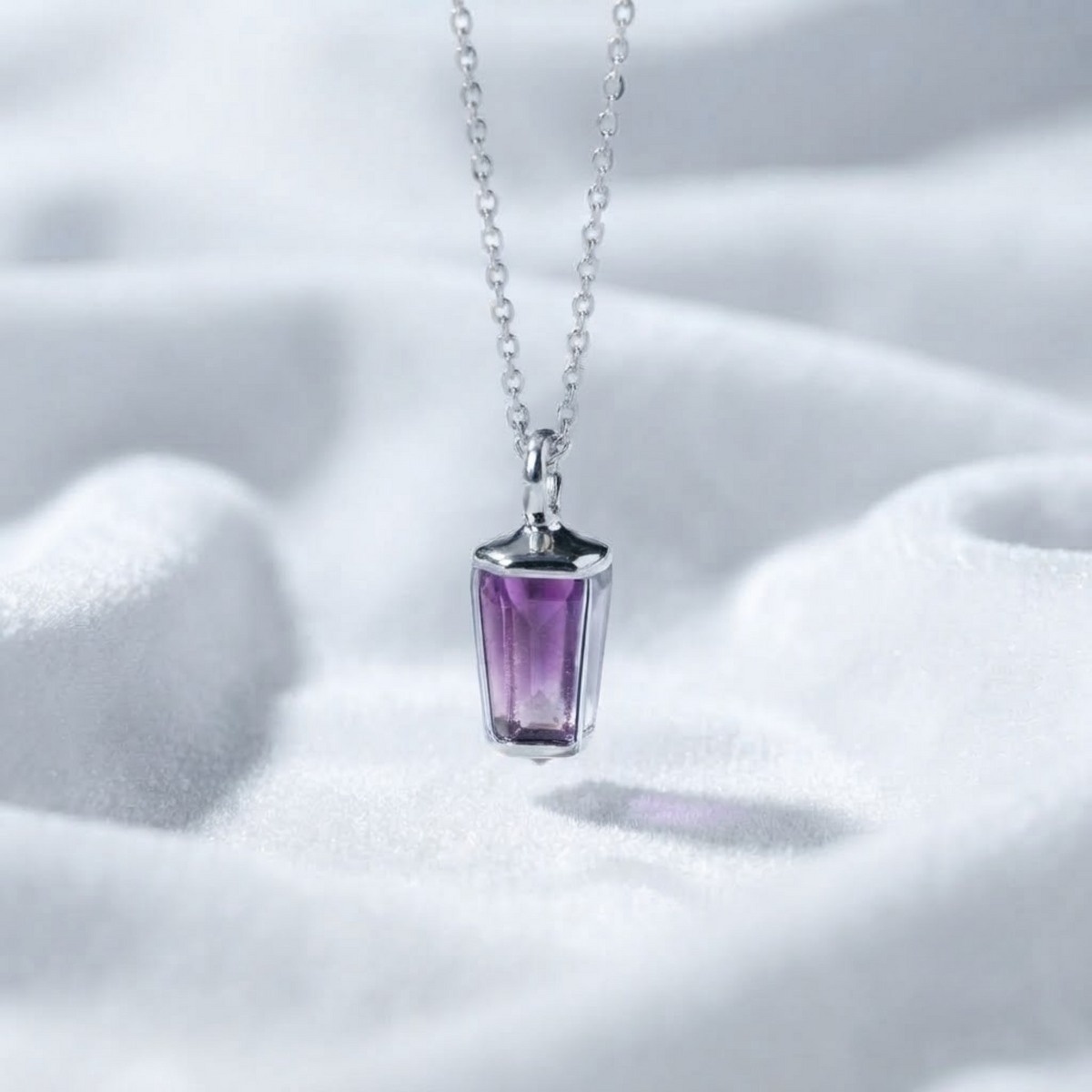 Sapphire Pendant Dainty Lilac Sapphire Gemstone Pendant in Gold