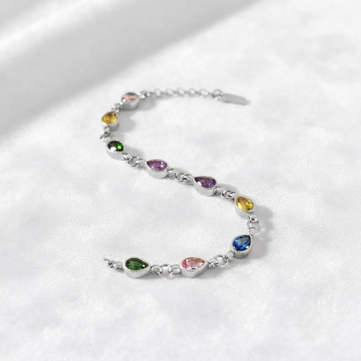 Pear Cut Multi Gemstone Bracelet for Women