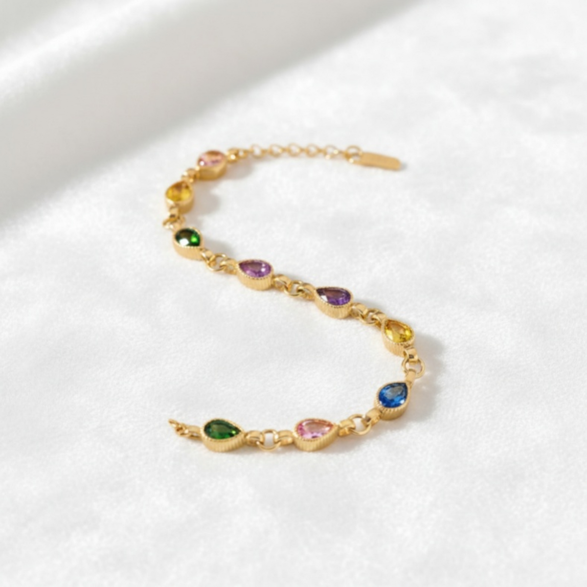 Pear Cut Multi Gemstone Bracelet for Women