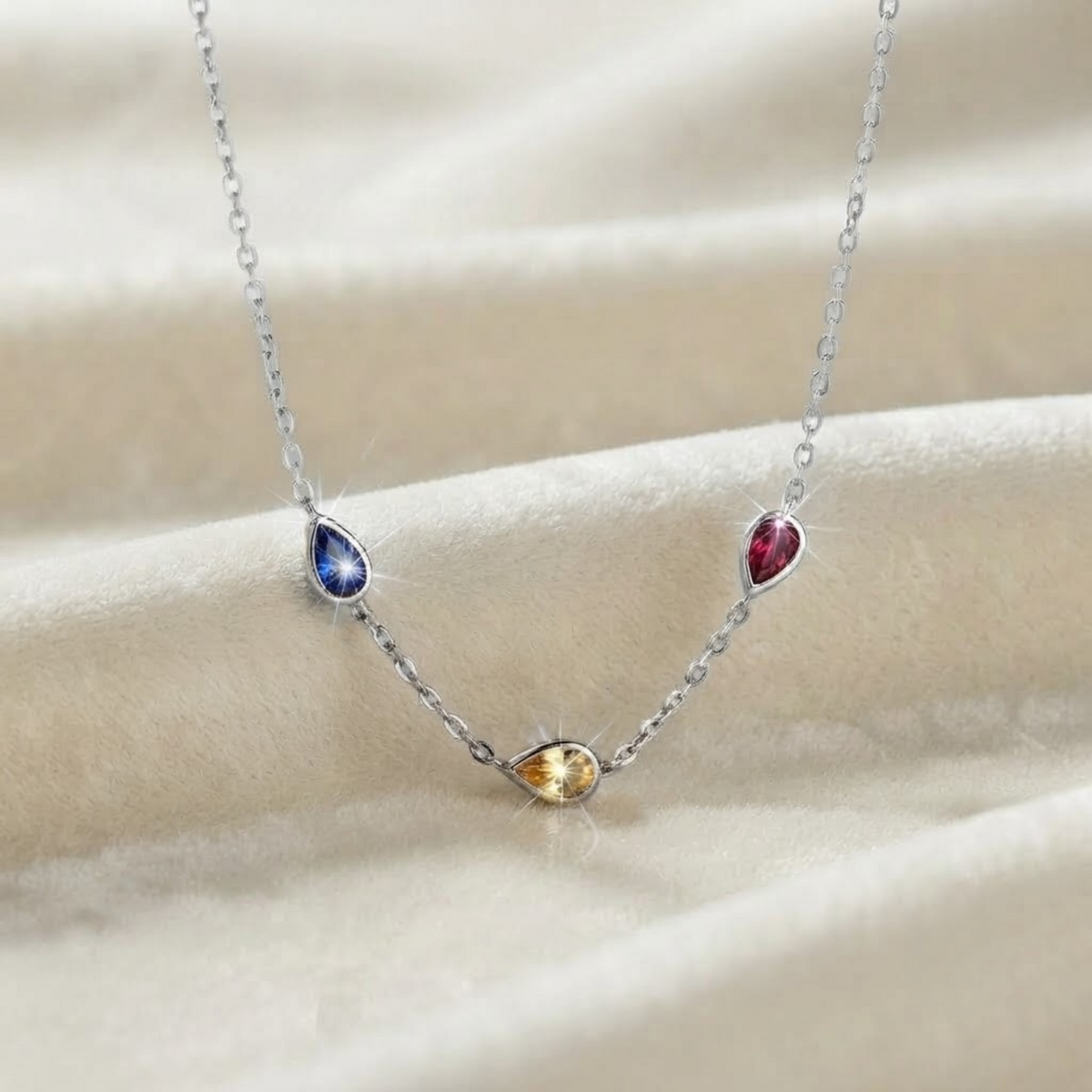 Multi Birthstone Necklace Gemstone in Gold