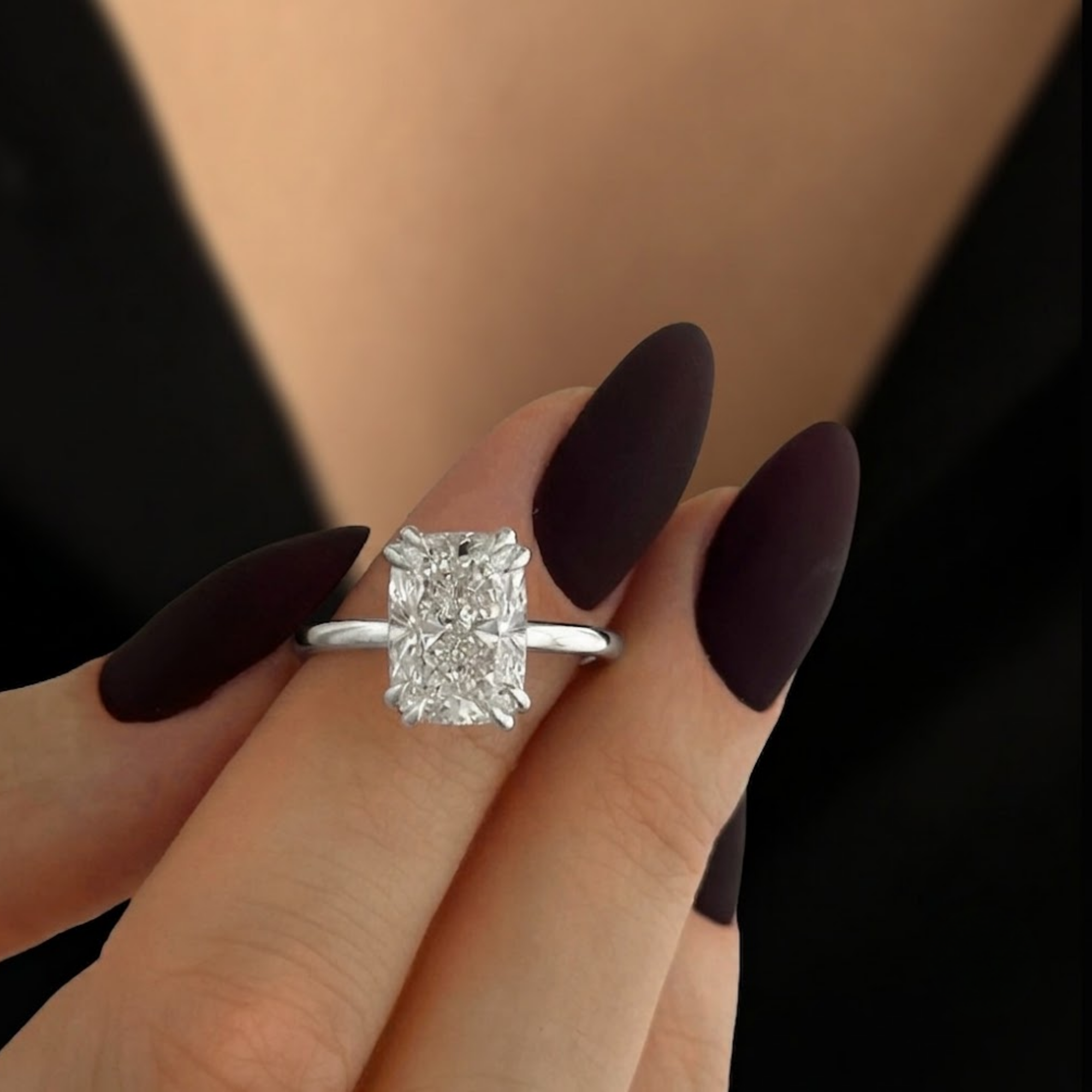4 Carat Cushion  Engagement Ring