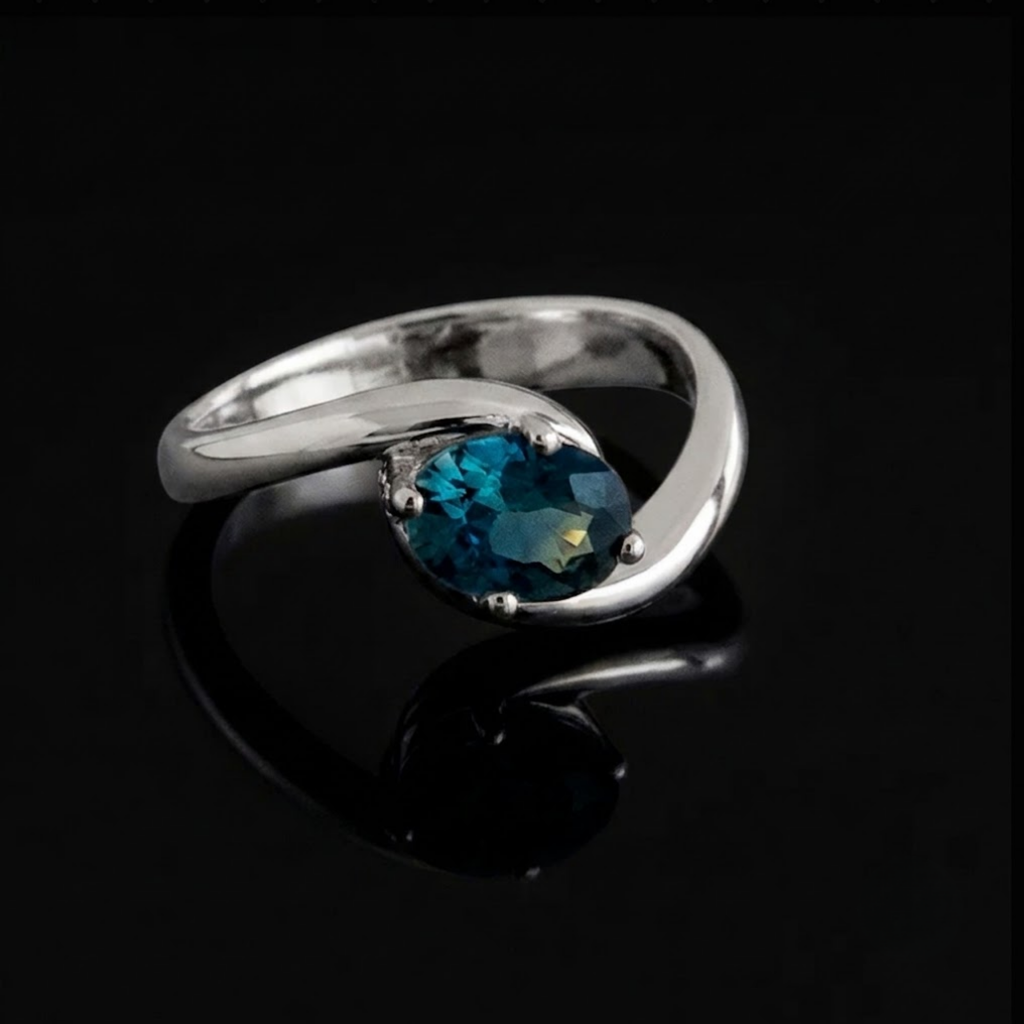 Blue Sapphire Engagement Ring