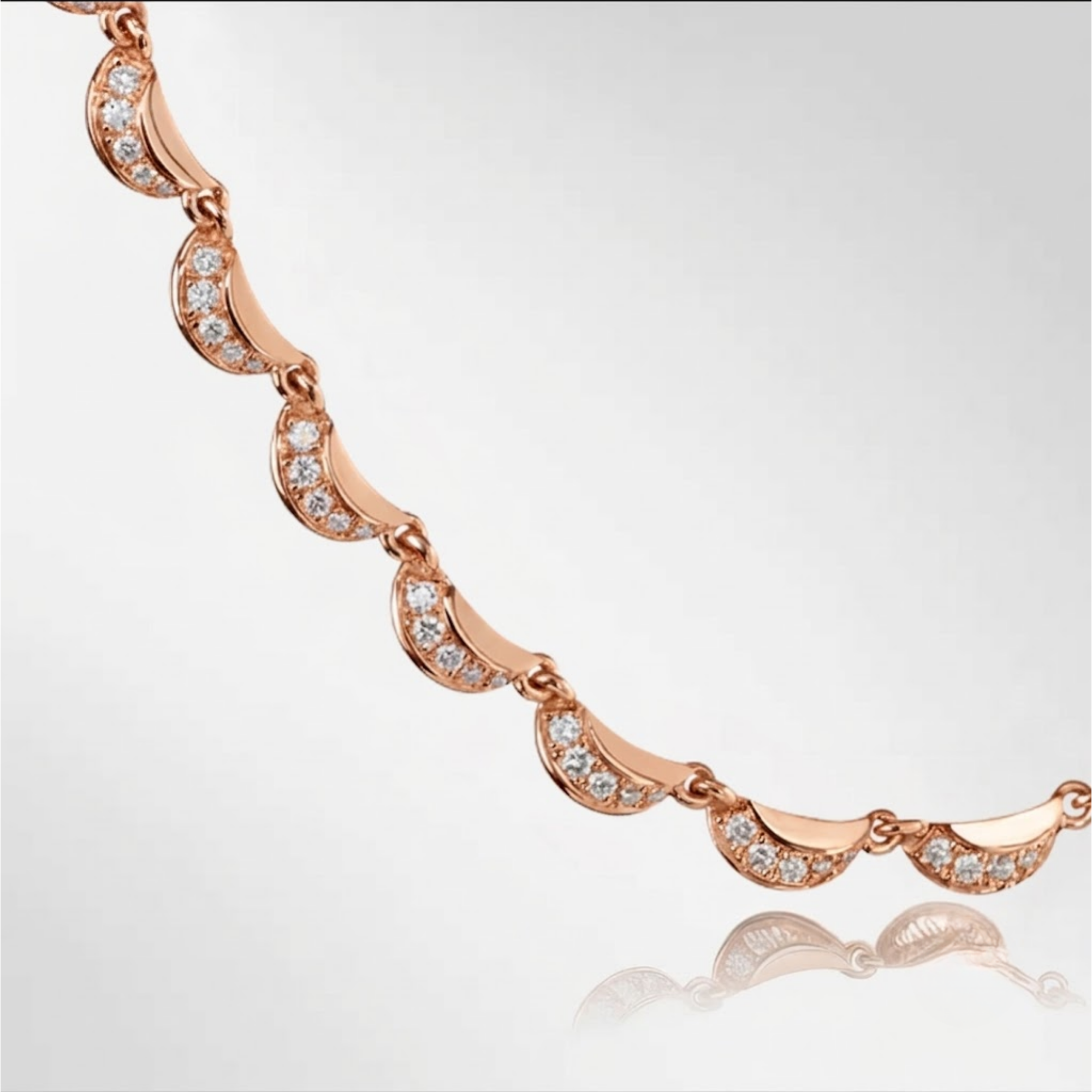 Diamond Crescent Moon Linked Choker