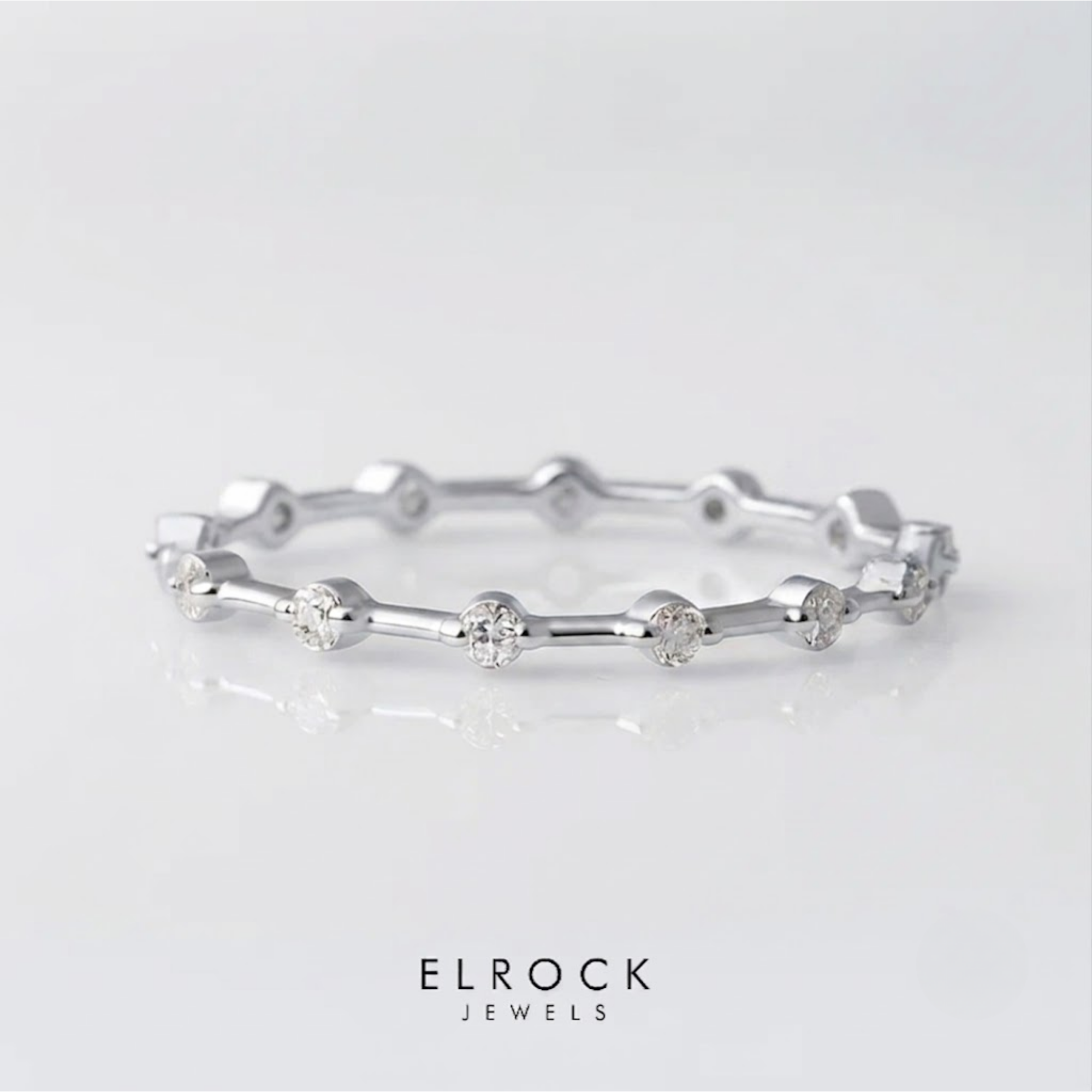Floating Bubble Diamond Wedding Band