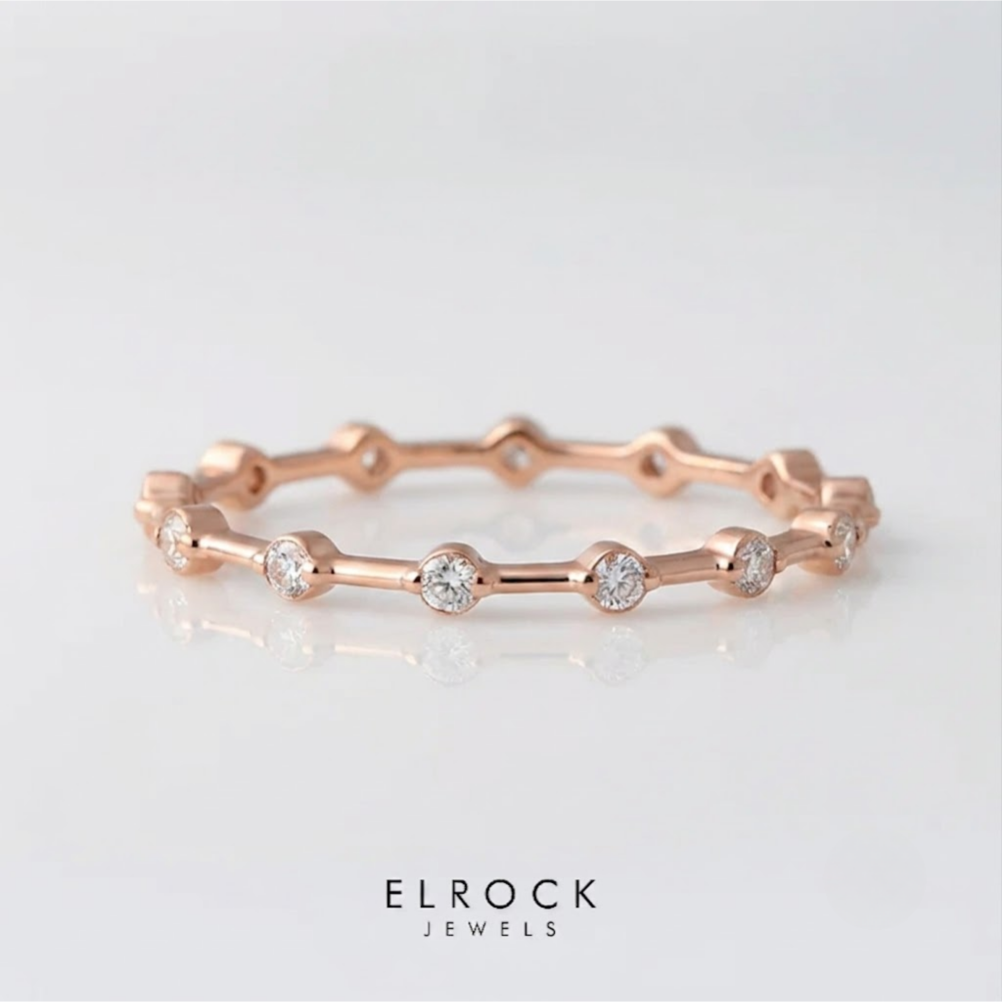 Floating Bubble Diamond Wedding Band