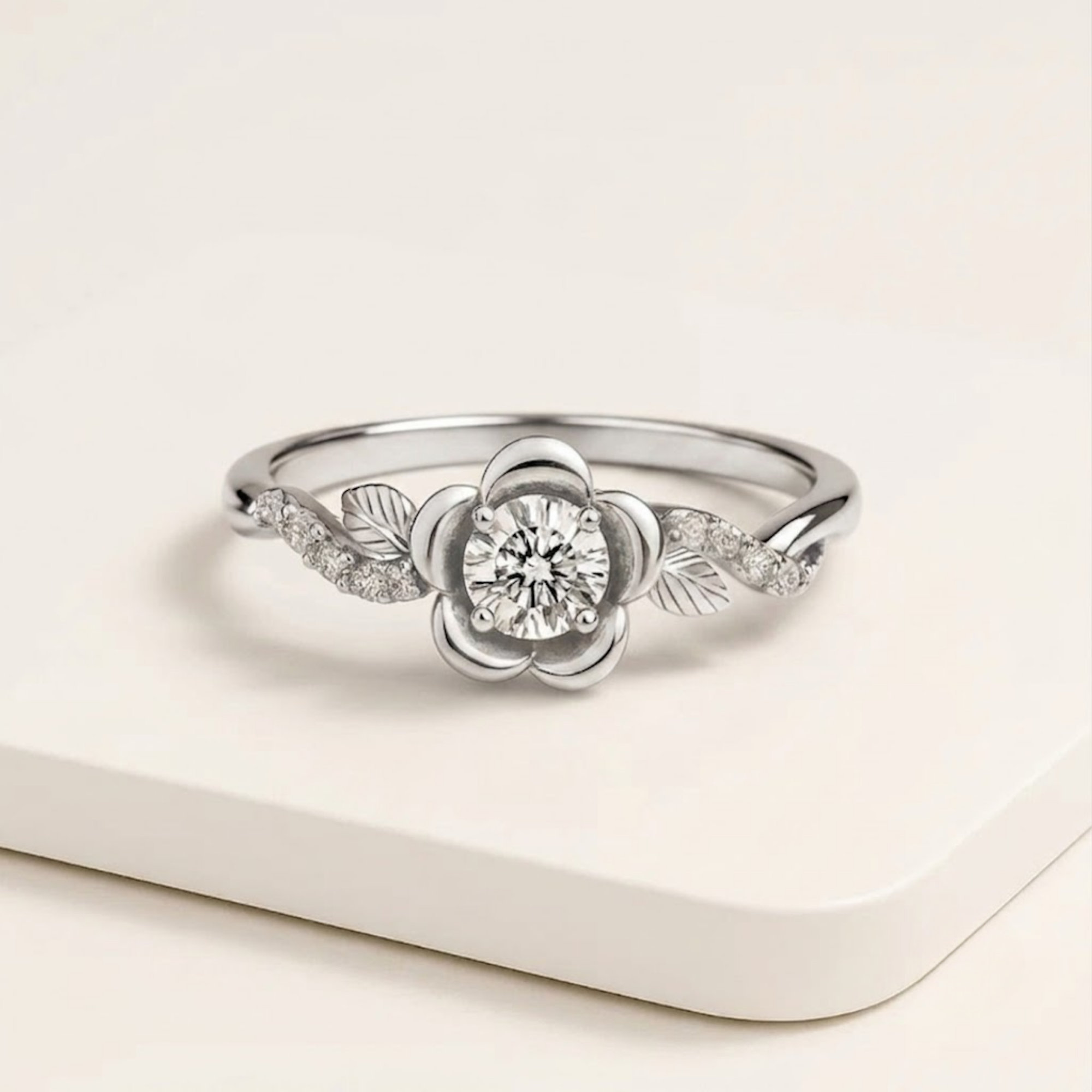 Flower Lab Grown Diamond Engagement Ring