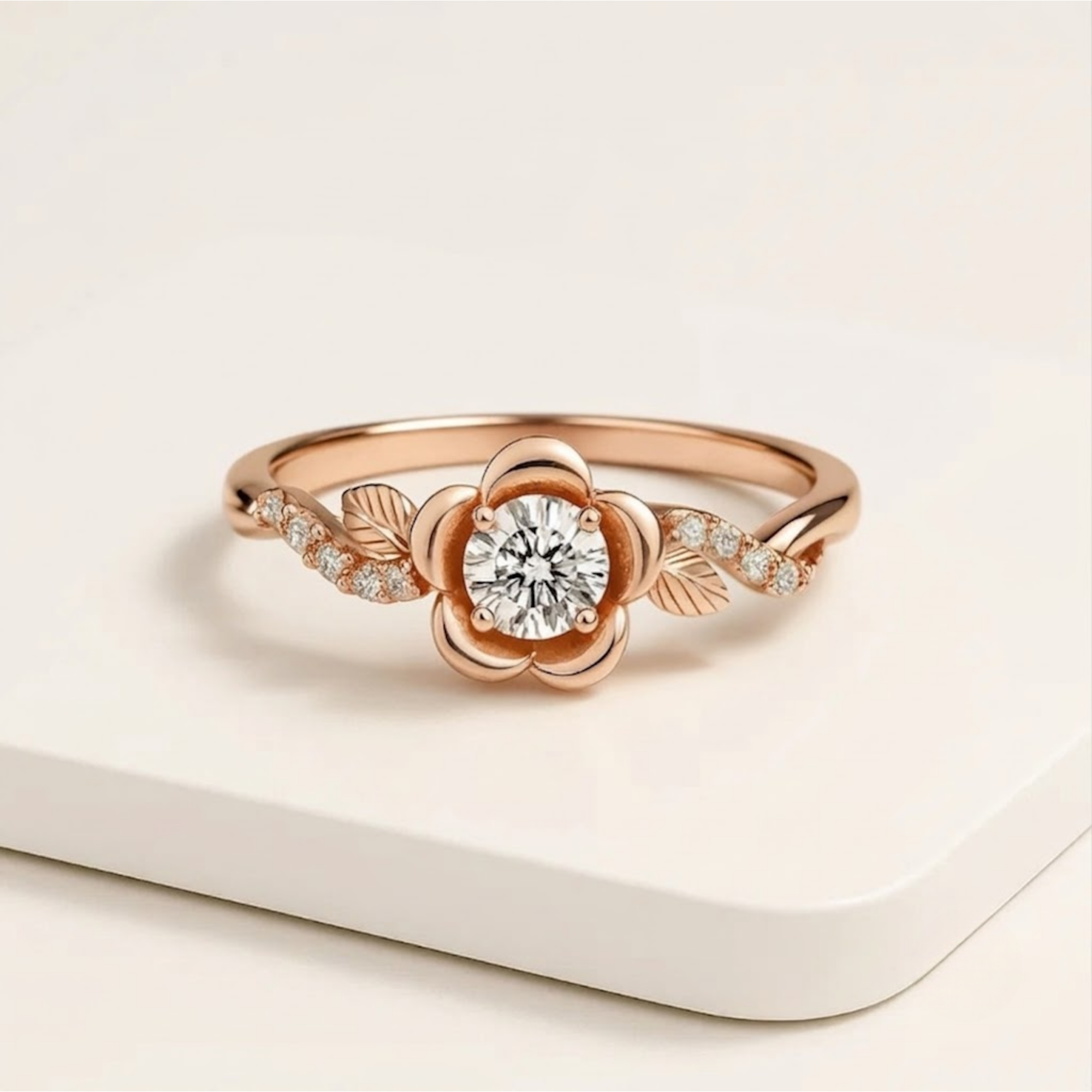 Flower Lab Grown Diamond Engagement Ring