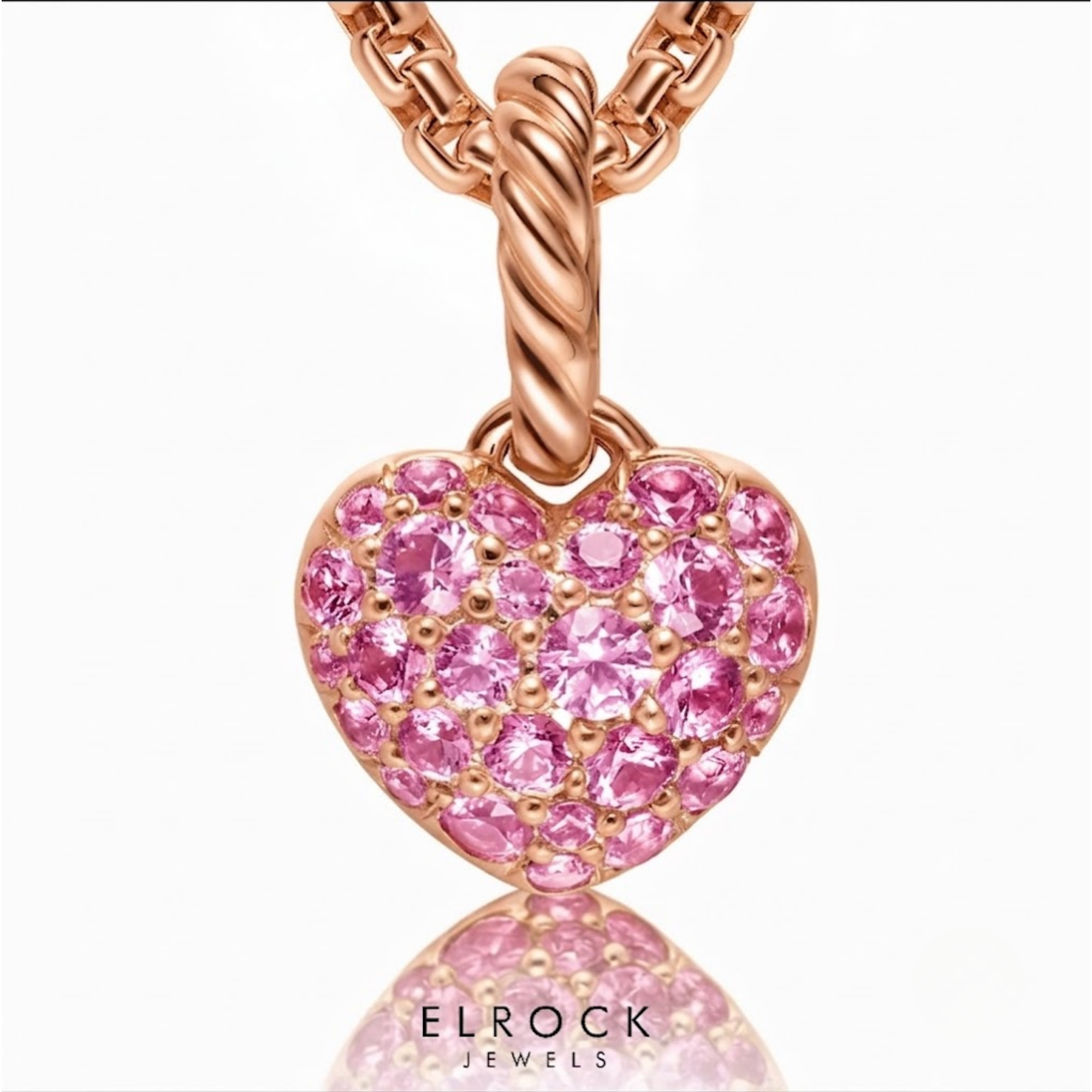 Dainty Charm with Pink Sapphires & Diamonds