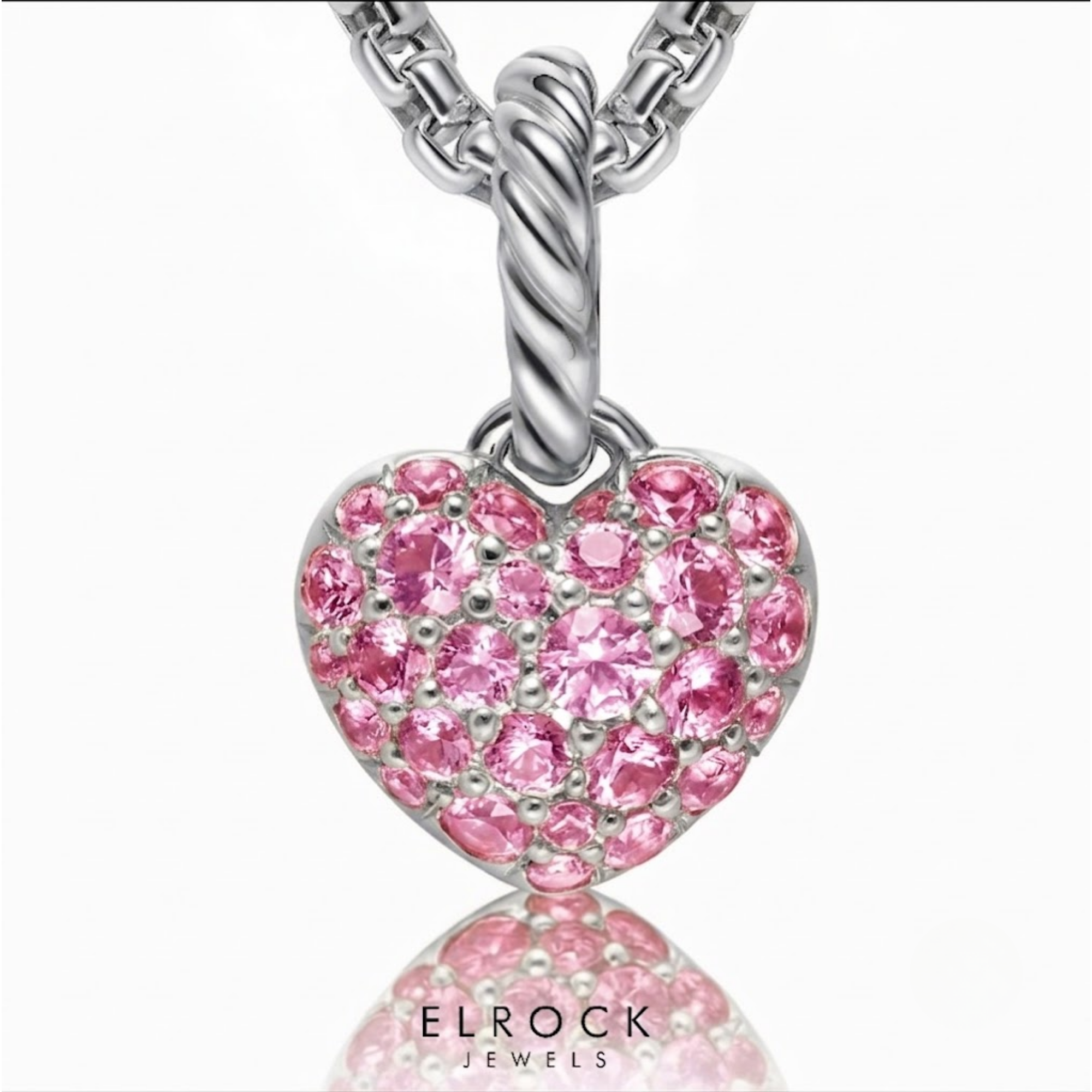 Dainty Charm with Pink Sapphires & Diamonds