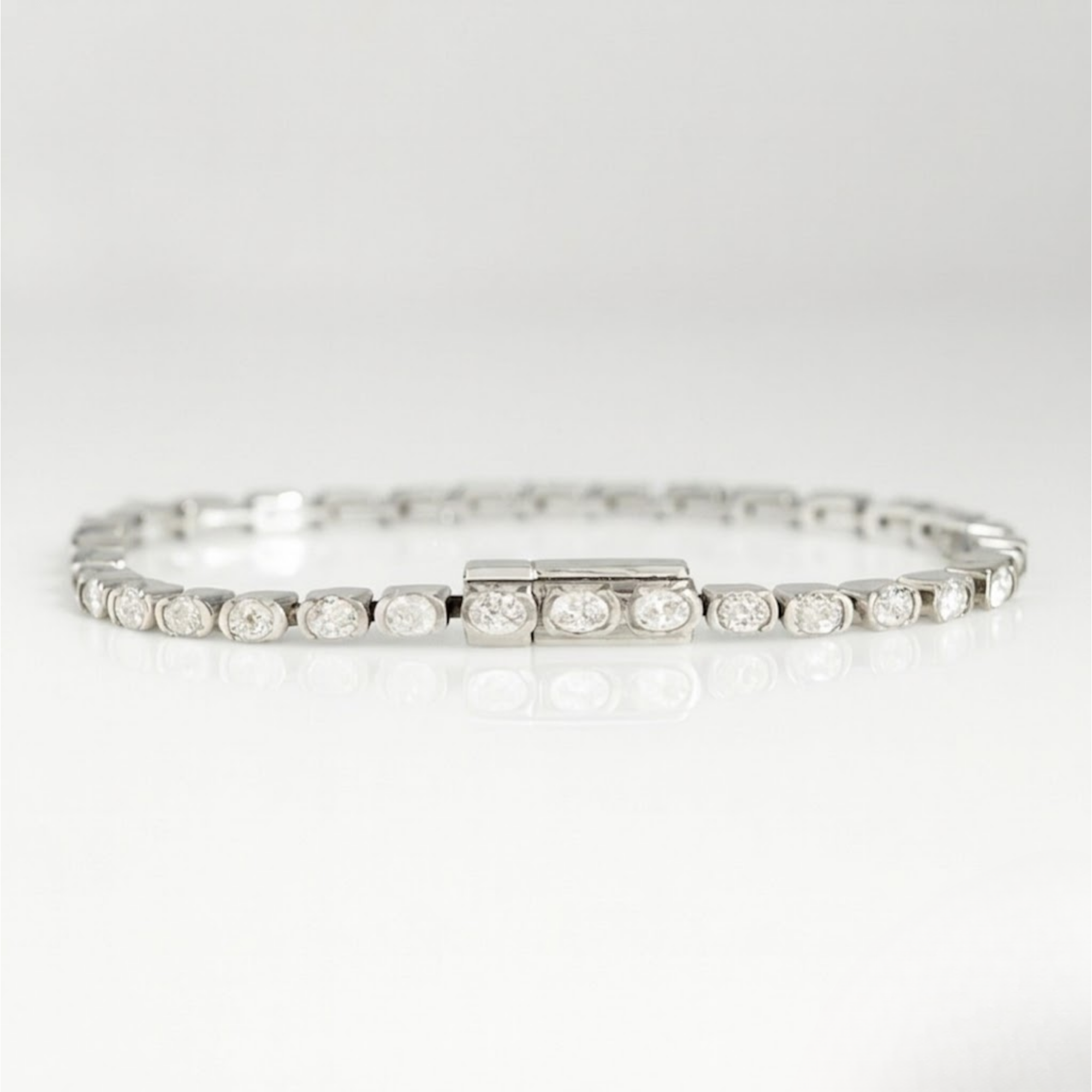 Oval Cut Lab Grown Diamond Tennis Bracelet