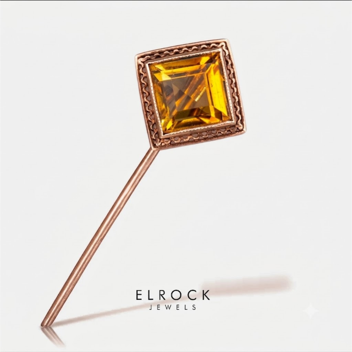 Vintage Victorian Citrine Brooch Stick Pin