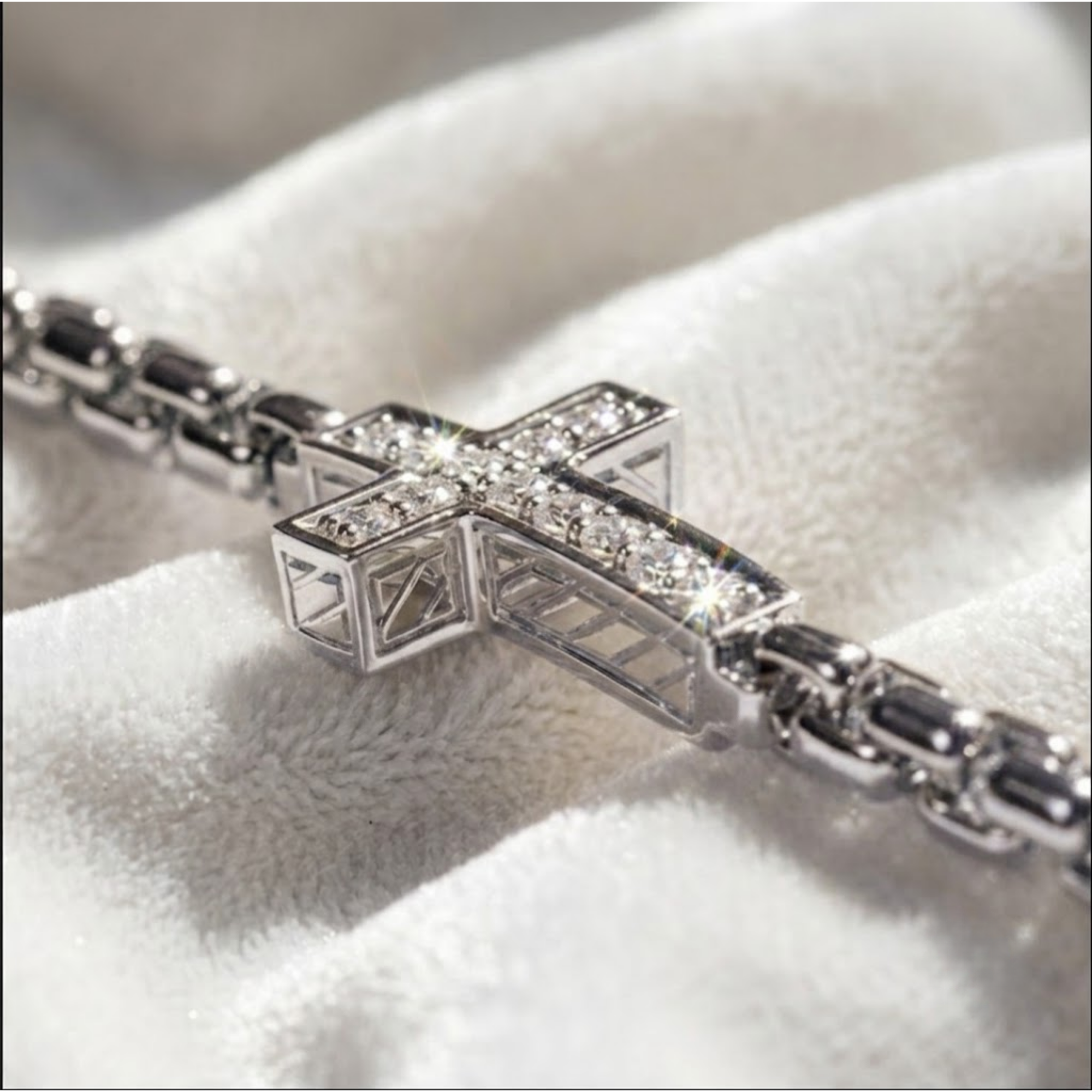 Diamond Cross Bracelet