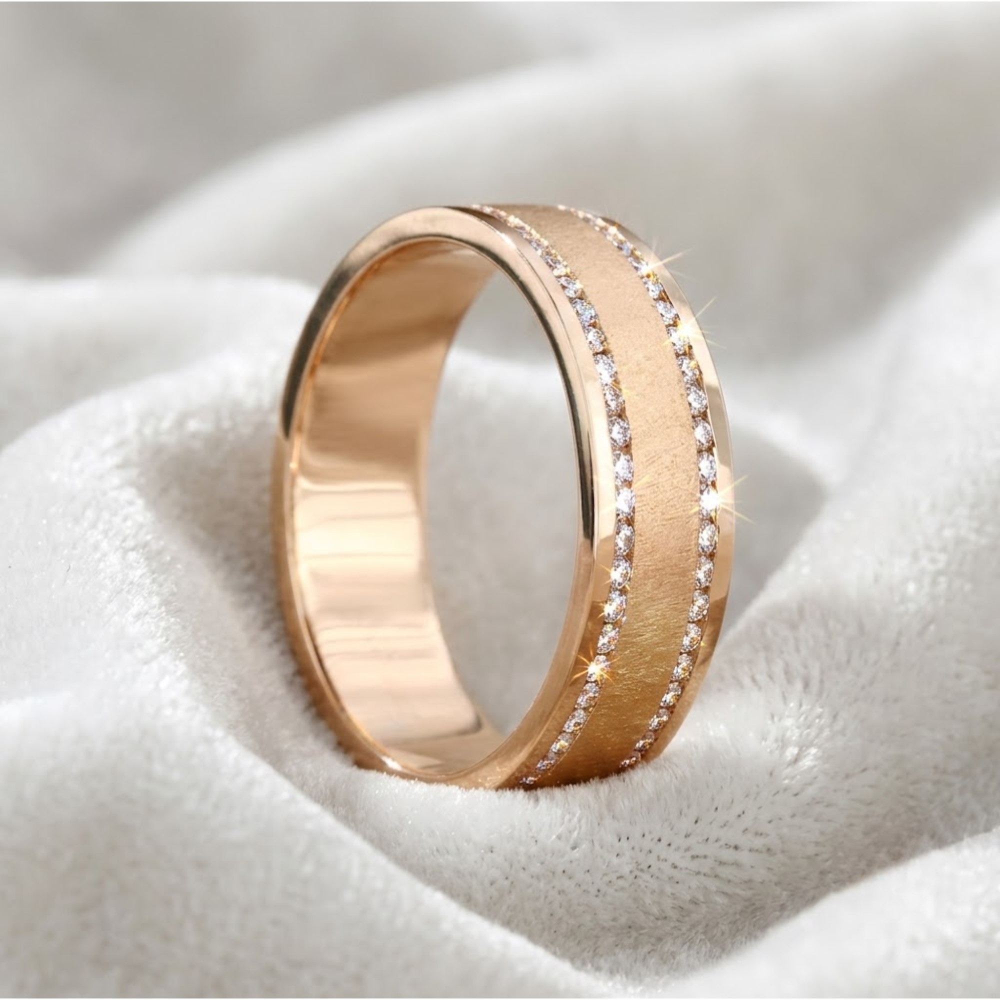Round Lab Grown Men's Diamond Wedding Band