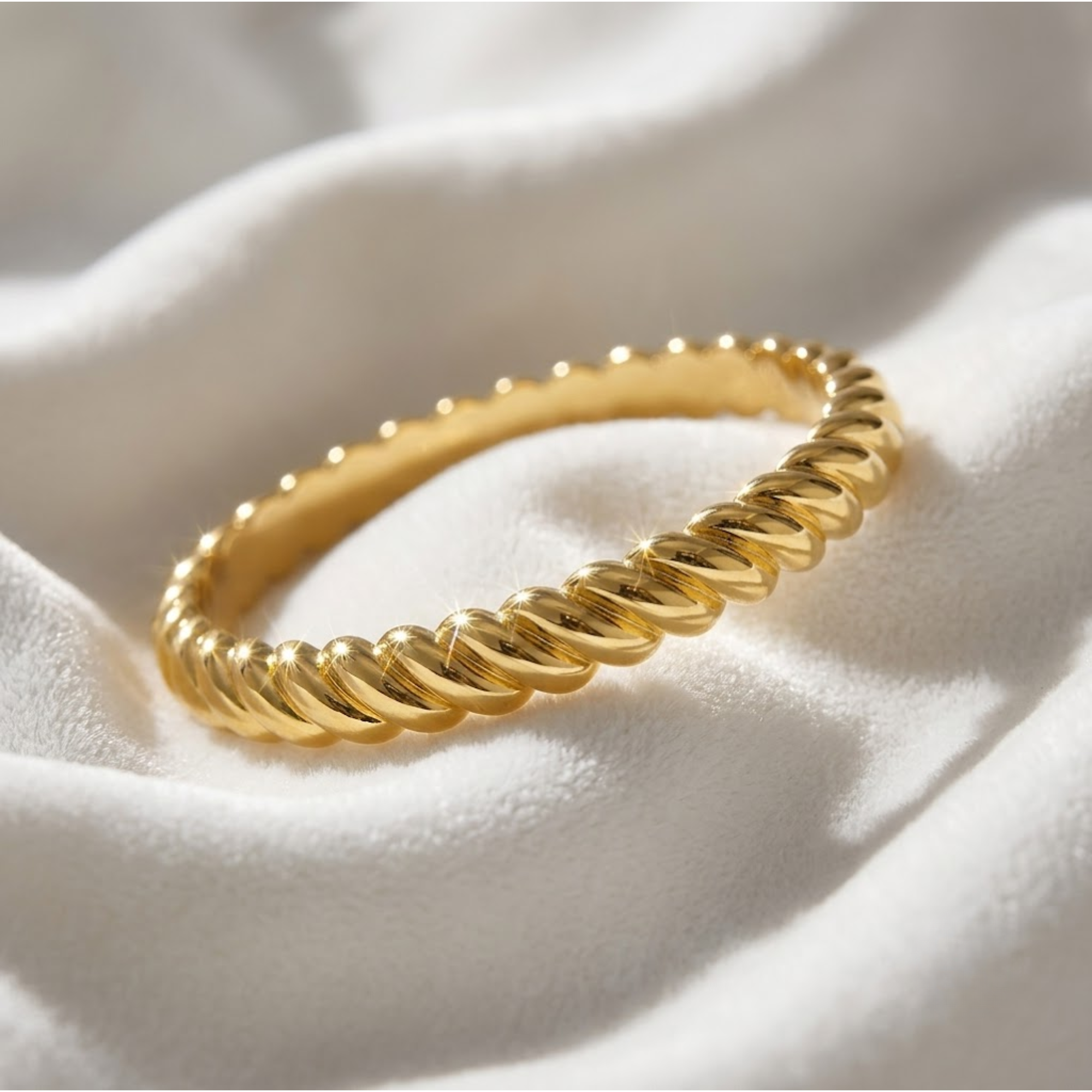 Solid Gold Braided Rope Ring